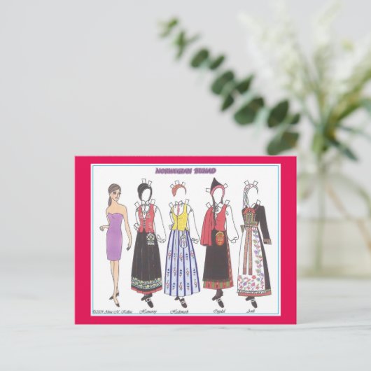 Noors Bunad IV-Briefkaart voor dolfijnen Briefkaart (Staand voorkant)