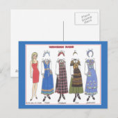Noors Bunad V Briefkaart voor papierdollars (Voorkant / Achterkant)