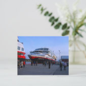 Noors cruiseschip briefkaart (Staand voorkant)