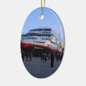 Noors cruiseschip keramisch ornament (Links)