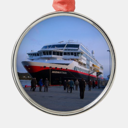 Noors cruiseschip metalen ornament (Voorkant)