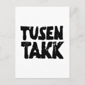 Noors "Dank u" Zwart-wit Lino Cut Briefkaart (Voorkant)