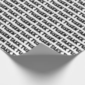 Noors "Dank u" Zwart-wit Lino Cut Cadeaupapier (Hoek)