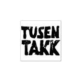Noors "Dank u" Zwart-wit Lino Cut Rubberstempel (Afrduk)
