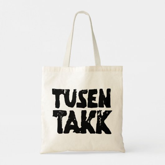 Noors "Dank u" Zwart-wit Lino Cut Tote Bag (Achterkant)