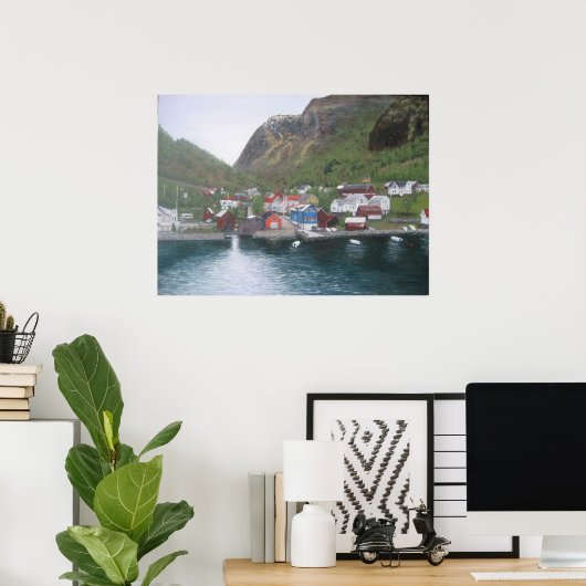 Noors dorp poster (Thuiskantoor)