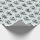 Noors Elkhound bij Village Painting - Dog Art Cadeaupapier (Hoek)