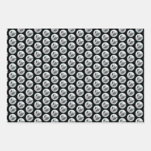 Noors Elkhound bij Village Painting - Dog Art Inpakpapier Vel (Voorkant 3)