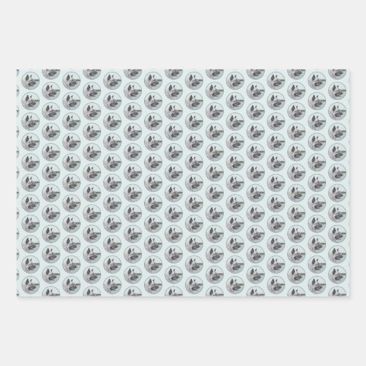 Noors Elkhound bij Village Painting - Dog Art Inpakpapier Vel (Voorkant)