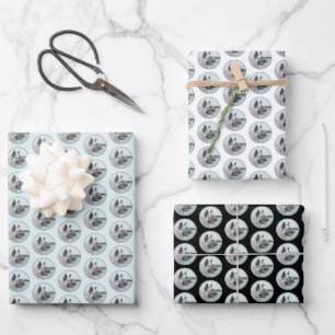 Noors Elkhound bij Village Painting - Dog Art Inpakpapier Vel