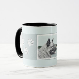 Noors Elkhound bij Village Painting - Dog Art Mok