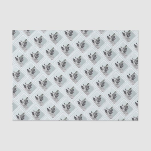 Noors Elkhound bij Village Painting - Dog Art Tissuepapier (Voorkant)