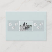 Noors Elkhound bij Village Painting - Dog Art Visitekaartje (Achterkant)