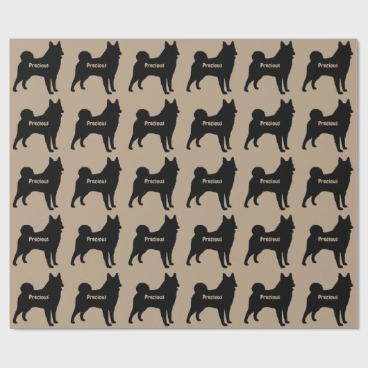 Noors Elkhound Dog Silhouette Cadeaupapier (Vlak)