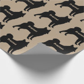 Noors Elkhound Dog Silhouette Cadeaupapier (Hoek)