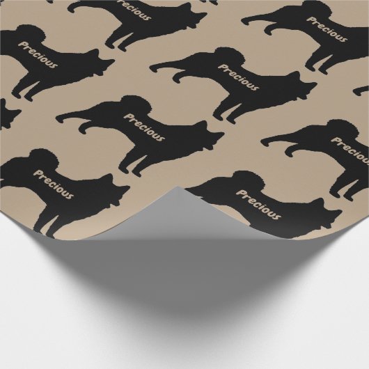 Noors Elkhound Dog Silhouette Cadeaupapier (Hoek)