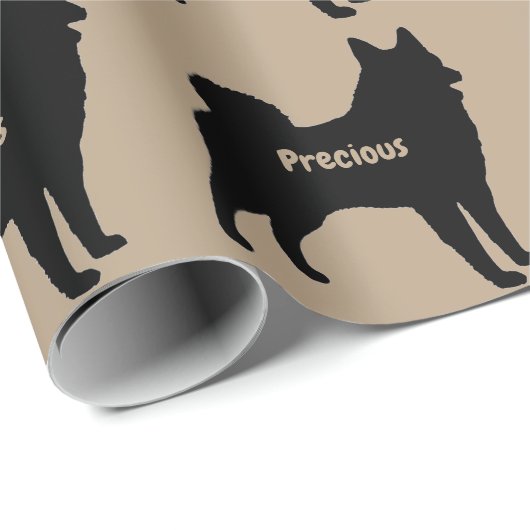 Noors Elkhound Dog Silhouette Cadeaupapier (Rol Hoek)