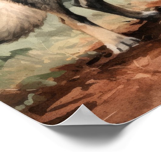 Noors Elkhound Hondenkunst Print Poster (Hoek)