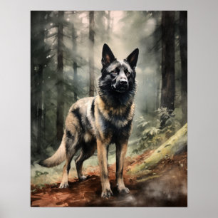 Noors Elkhound Hondenkunst Print Poster