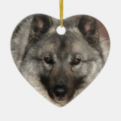 Noors Elkhound Keramisch Ornament (Voorkant)