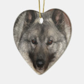 Noors Elkhound Keramisch Ornament (Links)