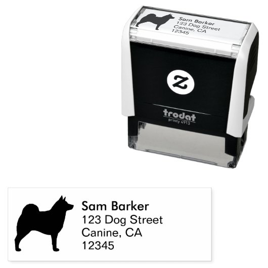 Noors Elkhound Silhouet retouradres Zelfinktende Stempel (In situ)