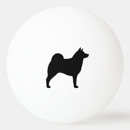 Noors Elkhound Silhouette Pingpongbal (Voorkant)