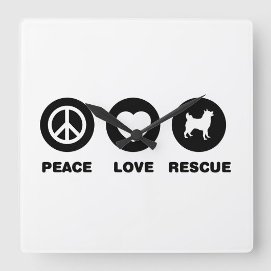 Noors Elkhound Vierkante Klok (Voorkant)