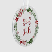 Noors en Zweeds kerstfeest met mooie god jul Ornament (voorkant)