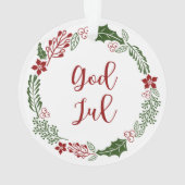 Noors en Zweeds kerstfeest met mooie god jul Ornament (achterkant)