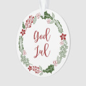 Noors en Zweeds kerstfeest met mooie god jul Ornament (voorkant)