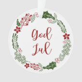 Noors en Zweeds kerstfeest met mooie god jul Ornament (voorkant)