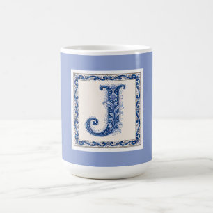 Noors Erfgoed J Monogram - Blauw Koffiemok