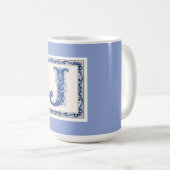 Noors Erfgoed J Monogram - Blauw Koffiemok (Voorkant rechts)