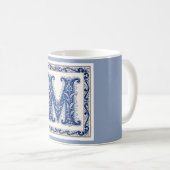 Noors Erfgoed M Monogram - Blauw Koffiemok (Voorkant rechts)