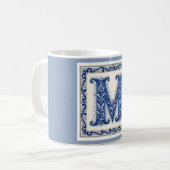 Noors Erfgoed M Monogram - Blauw Koffiemok (Voorkant links)