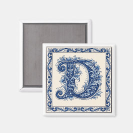 Noors Erfgoed Monogram-Blauw Magneet