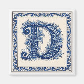 Noors Erfgoed Monogram-Blauw Magneet (Voorkant)