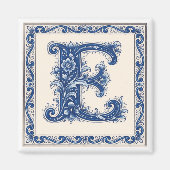 Noors Erfgoed Monogram-Blauw Magneet (Voorkant)