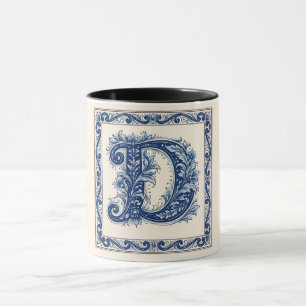 Noors Erfgoed Monogram-Blauw Mok