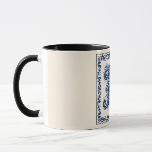 Noors Erfgoed Monogram-Blauw Mok (Links)