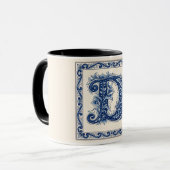 Noors Erfgoed Monogram-Blauw Mok (Voorkant links)