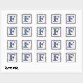 Noors Erfgoed Monogram - Blauw Vierkante Sticker (Vel)