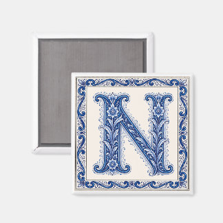 Noors Erfgoed N Monogram - Blauw Magneet