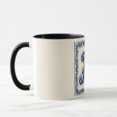 Noors Erfgoed Rosemaling Monogram-Blauw Mok (Links)