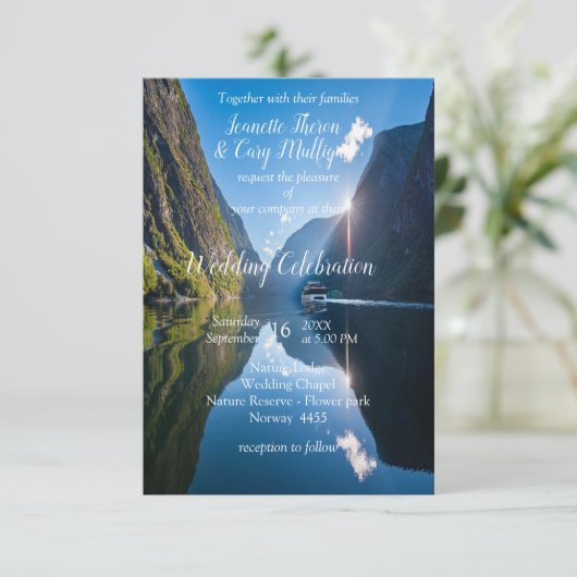 Noors feest RSVP kaartje (Staand voorkant)