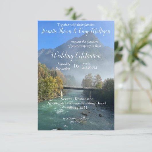 Noors feest RSVP kaartje (Staand voorkant)