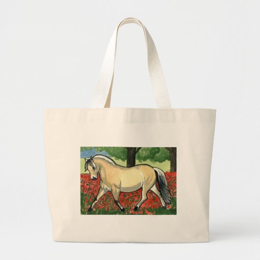 Noors Fjord HORSE ART Grote Tote Bag (Voorkant)