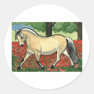 Noors Fjord HORSE ART Ronde Sticker
