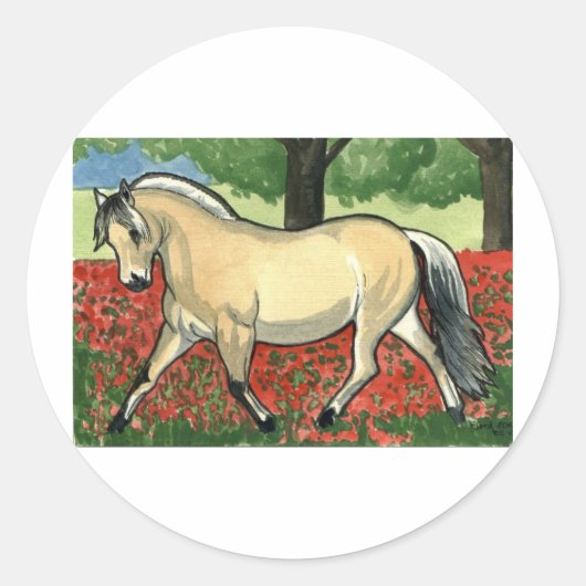 Noors Fjord HORSE ART Ronde Sticker (Voorkant)